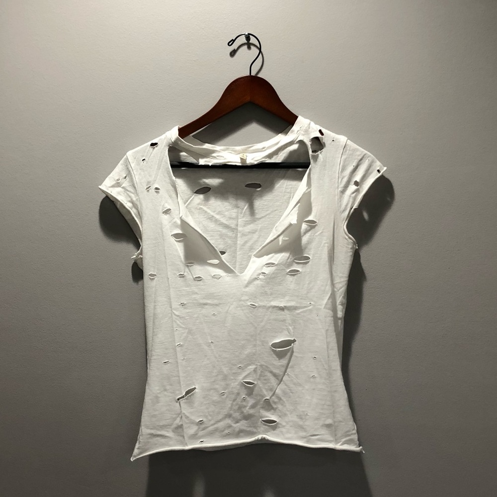LF Emma & Sam distressed fitted t shirt
